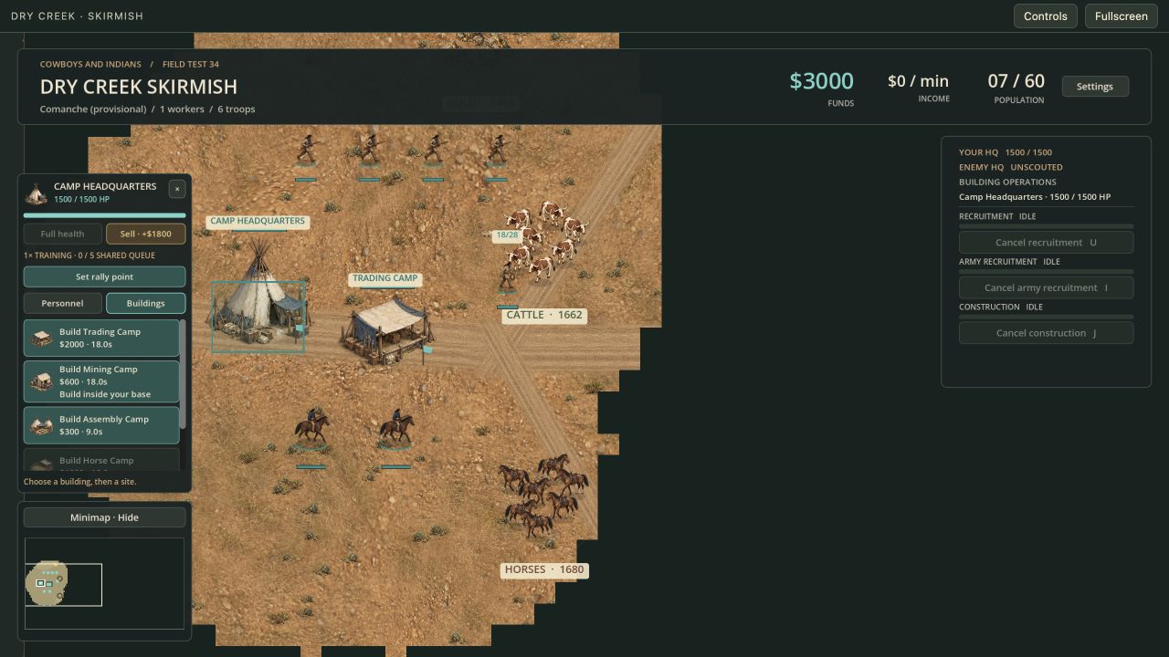 Actual early-development gameplay at Dry Creek Crossing